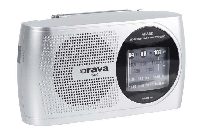 Portable FM/AM/SW radio.