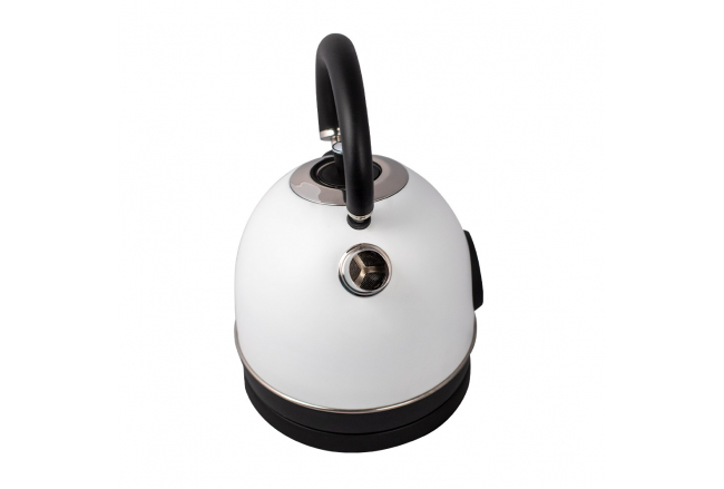 Retro kettle with analog thermometer, white