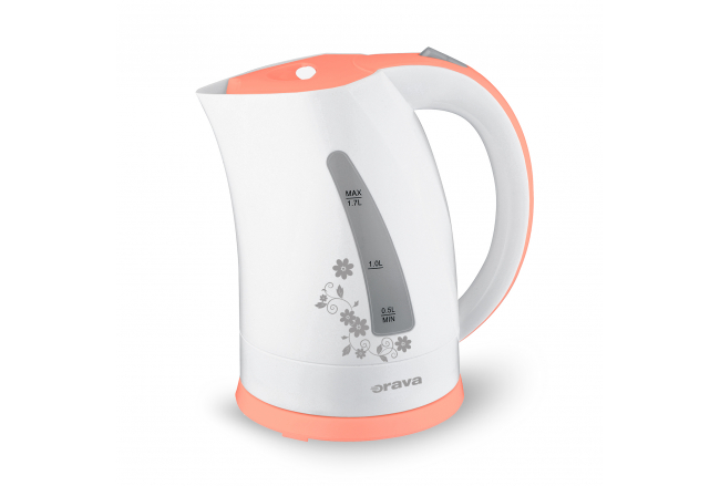 Kettle 1,7 l, white-orange