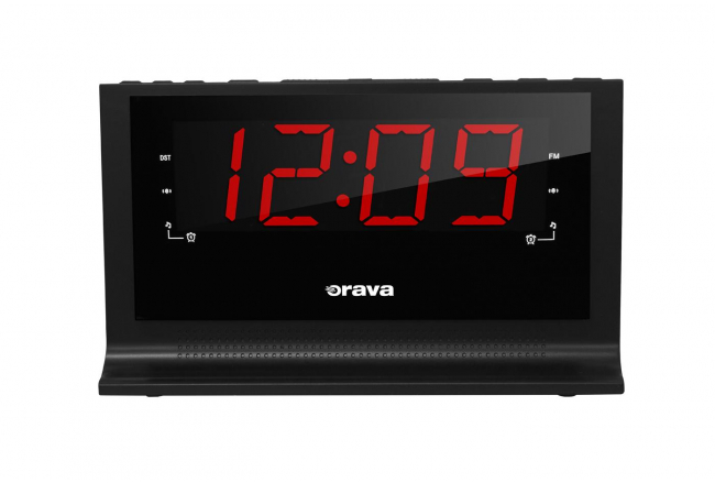 Alarm clock radio with large display.