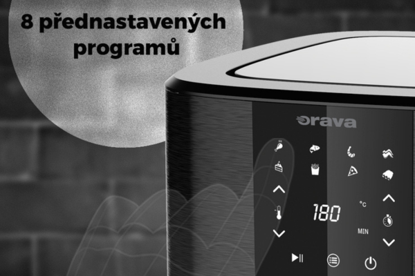 Orava horkovzdušná fritéza zvládně díky  8 mi programům vše