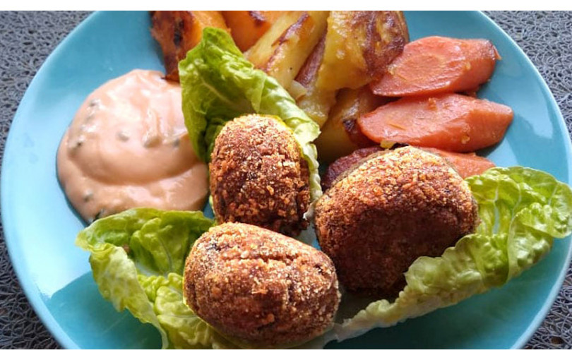 Mushroom meatballs with oatmeal