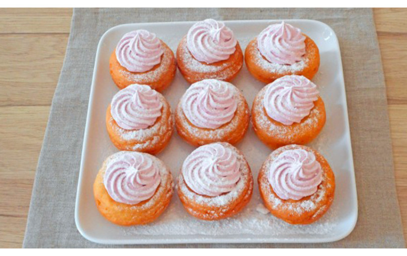 Lent season donuts with fruit foam